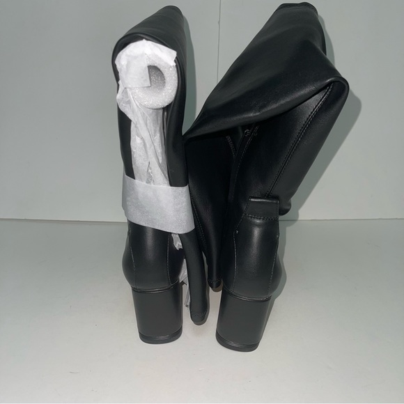 Franco Sarto Black Faux Leather Pisaboot Over The Knee Boots- New N Box- Reemoly - Picture 14 of 16